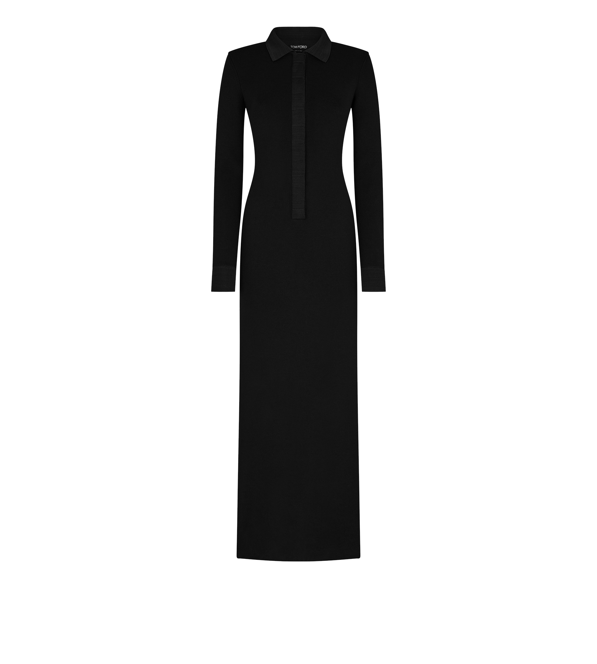 FULL NEEDLE STRETCH WOOL POLO MAXI DRESS