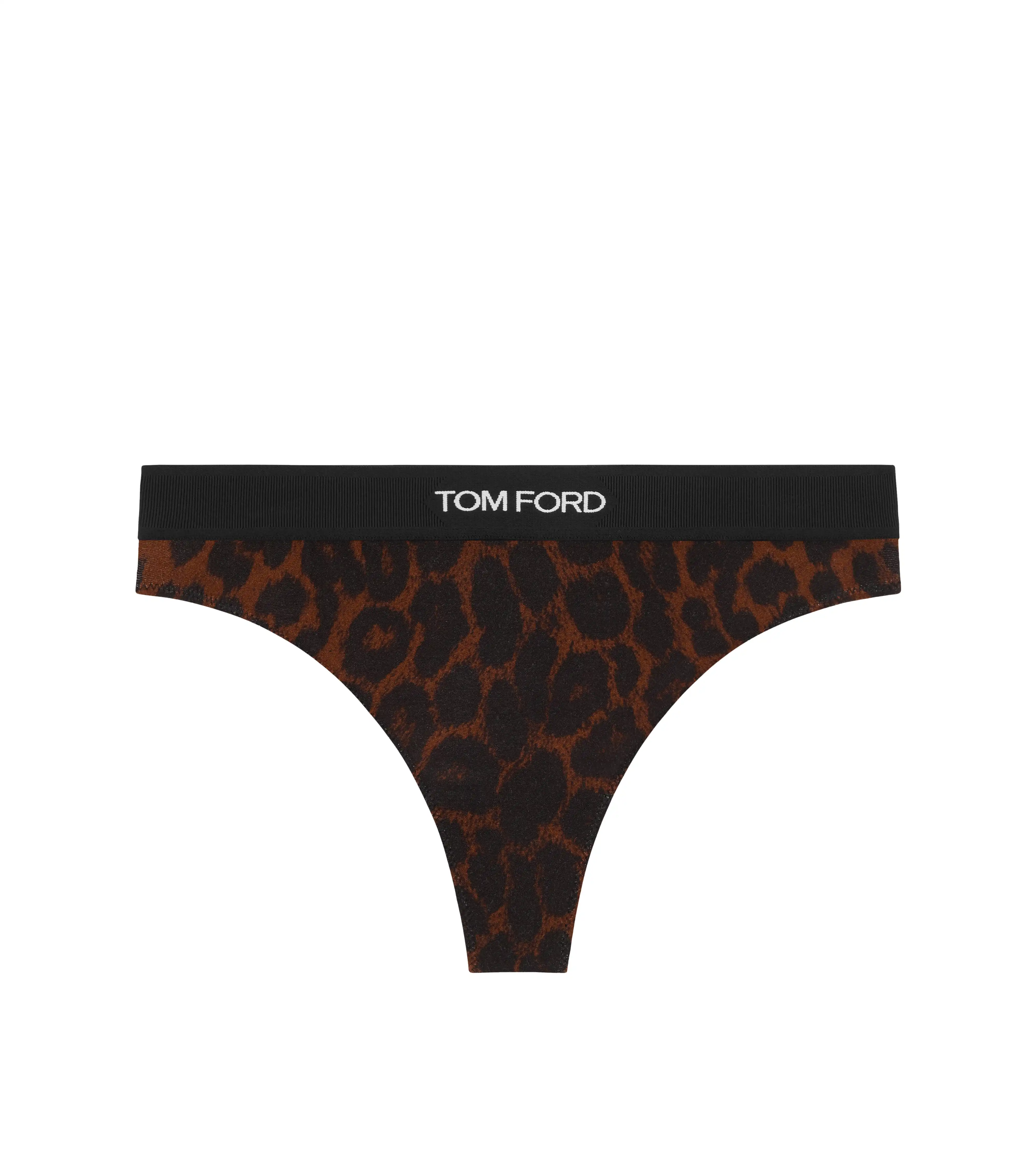 REFLECTED LEOPARD PRINTED MODAL SIGNATURE THONG