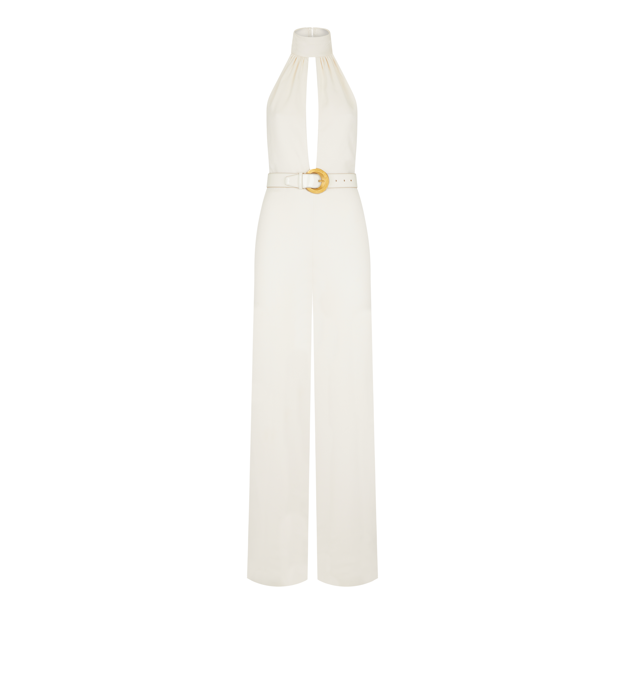 SABLE' HALTER NECK BELTED JUMPSUIT