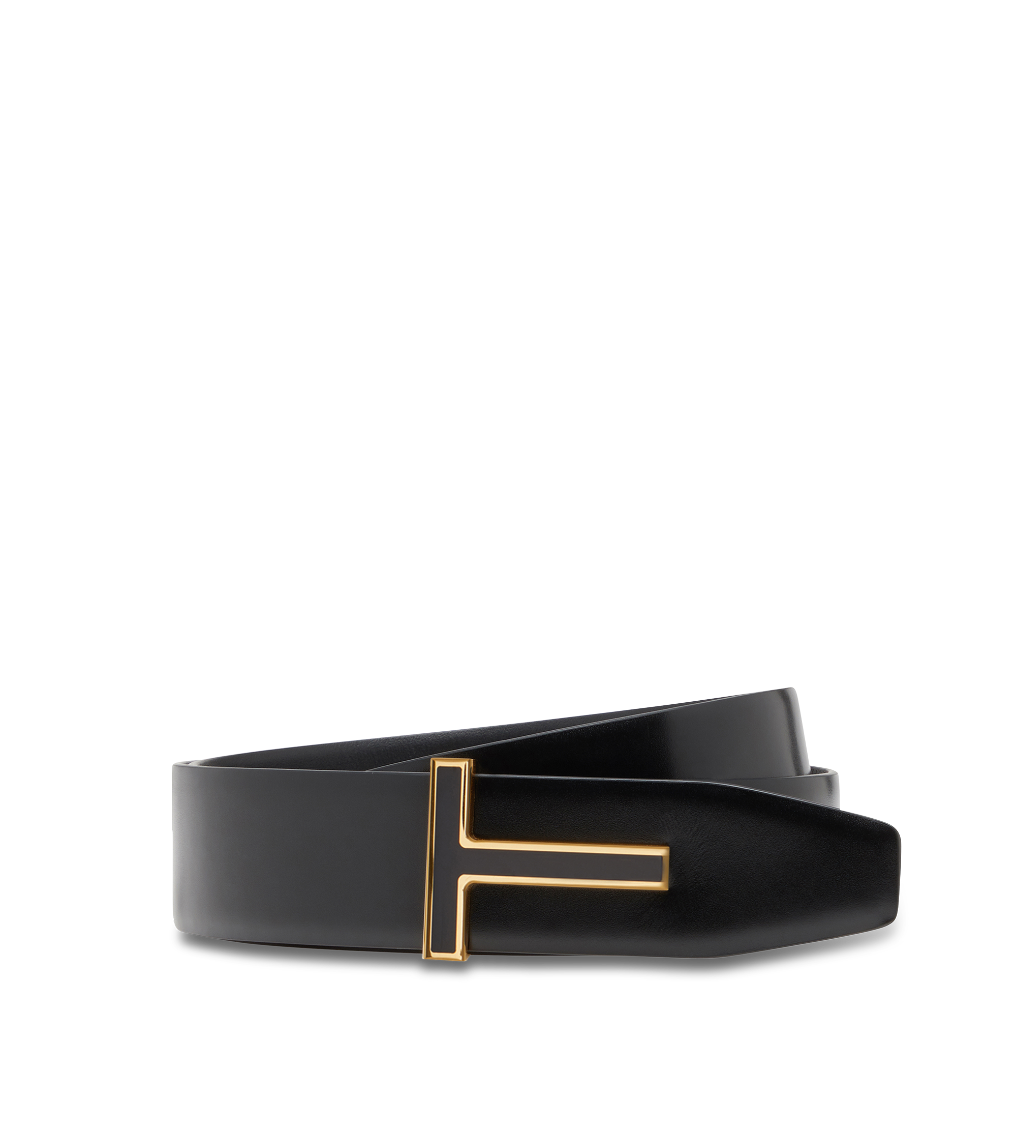 SMOOTH LEATHER ENAMEL BUCKLE T BELT