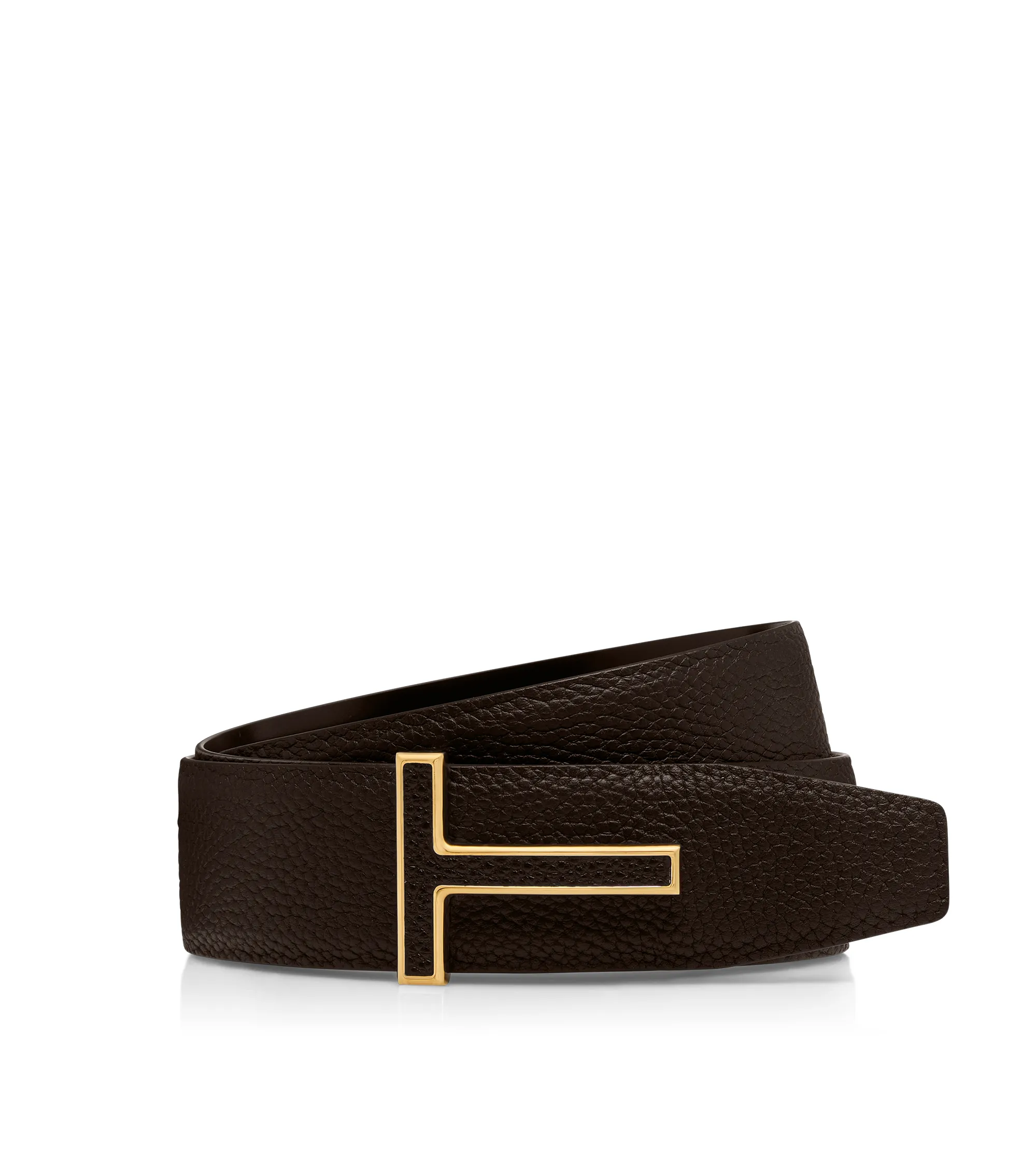 GRAIN LEATHER INSERT BUCKLE T BELT