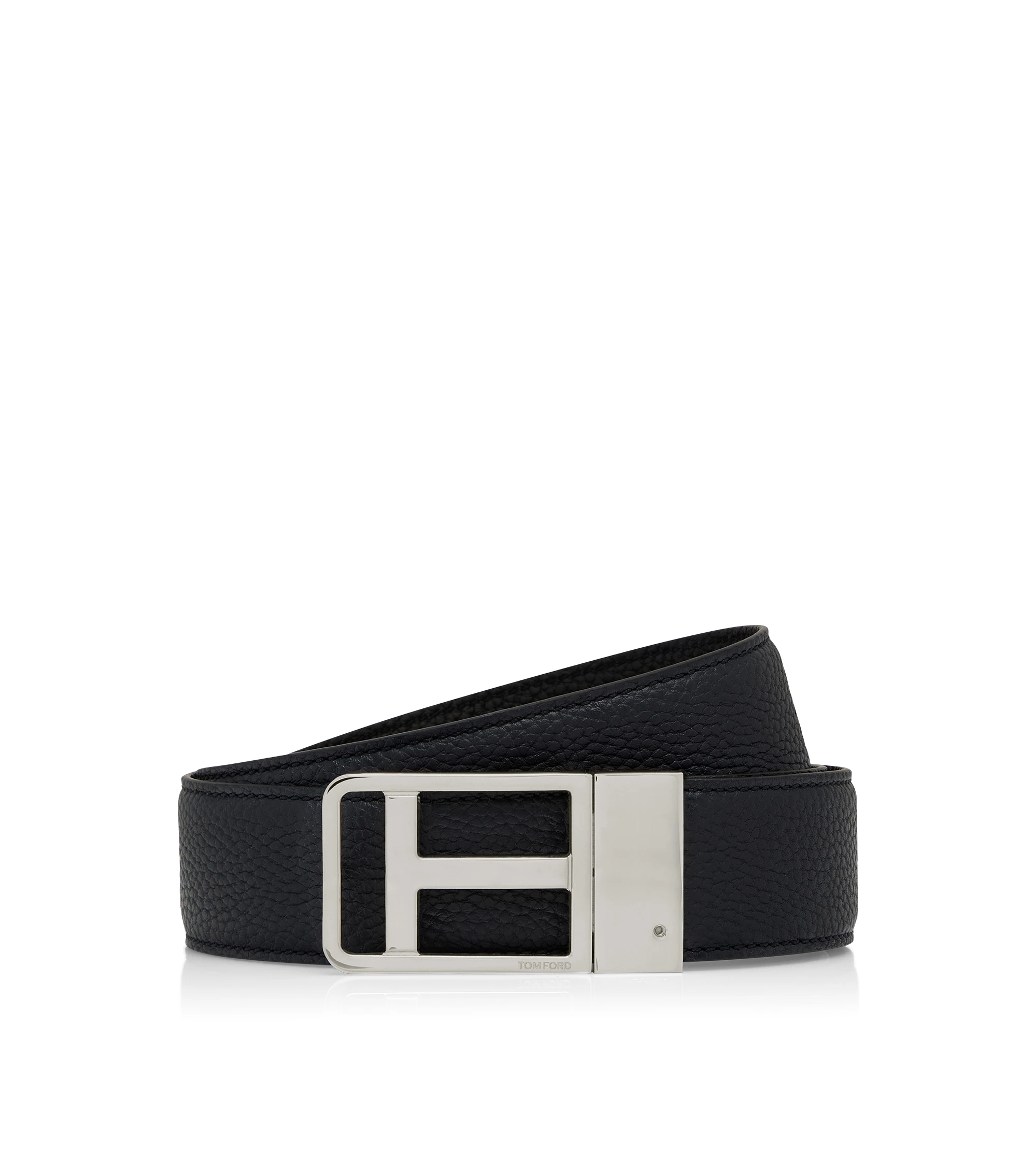 GRAIN LEATHER FRAMED T BELT