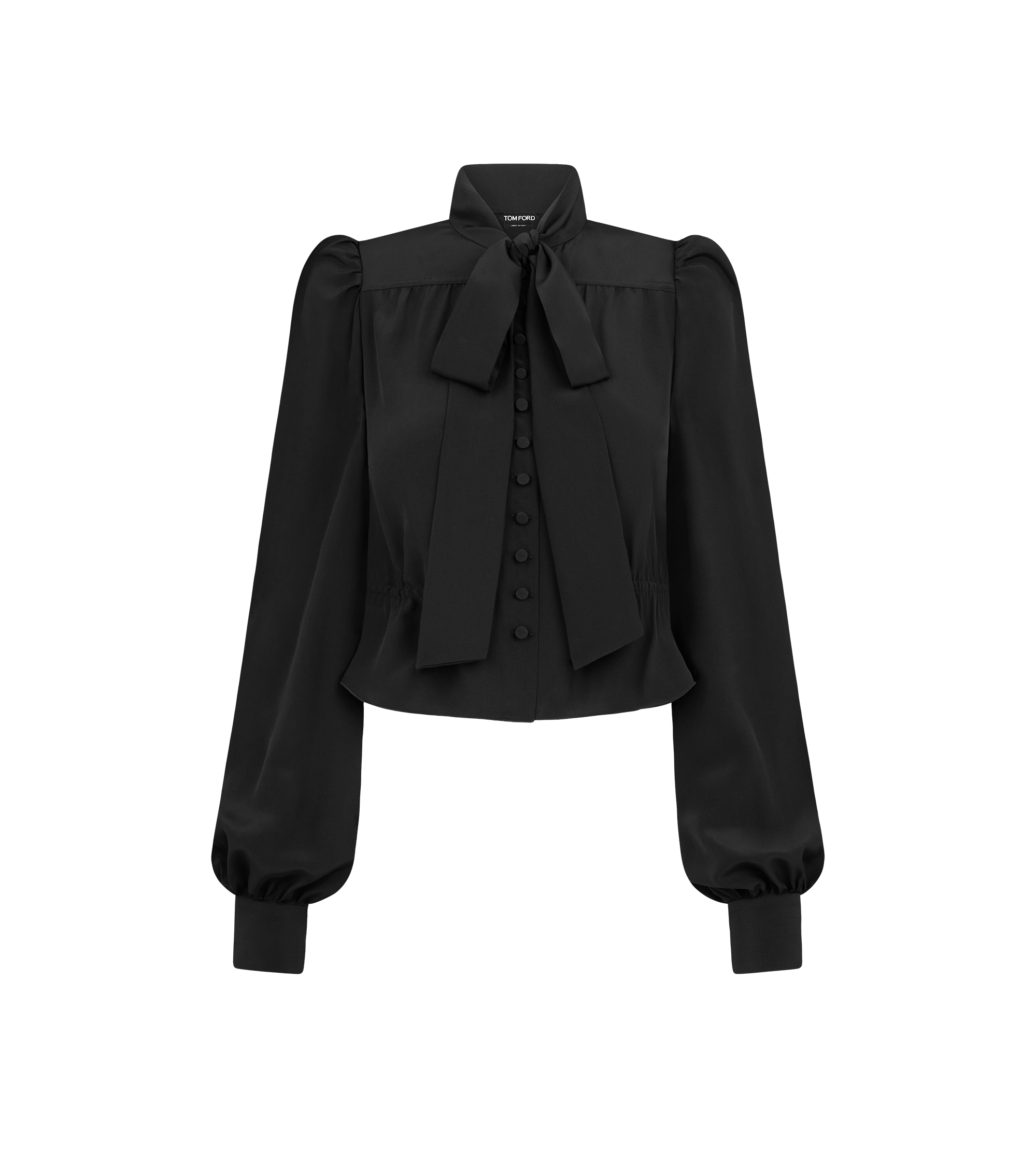 LONG SLEEVE GATHERED LAVALLIERE BLOUSE