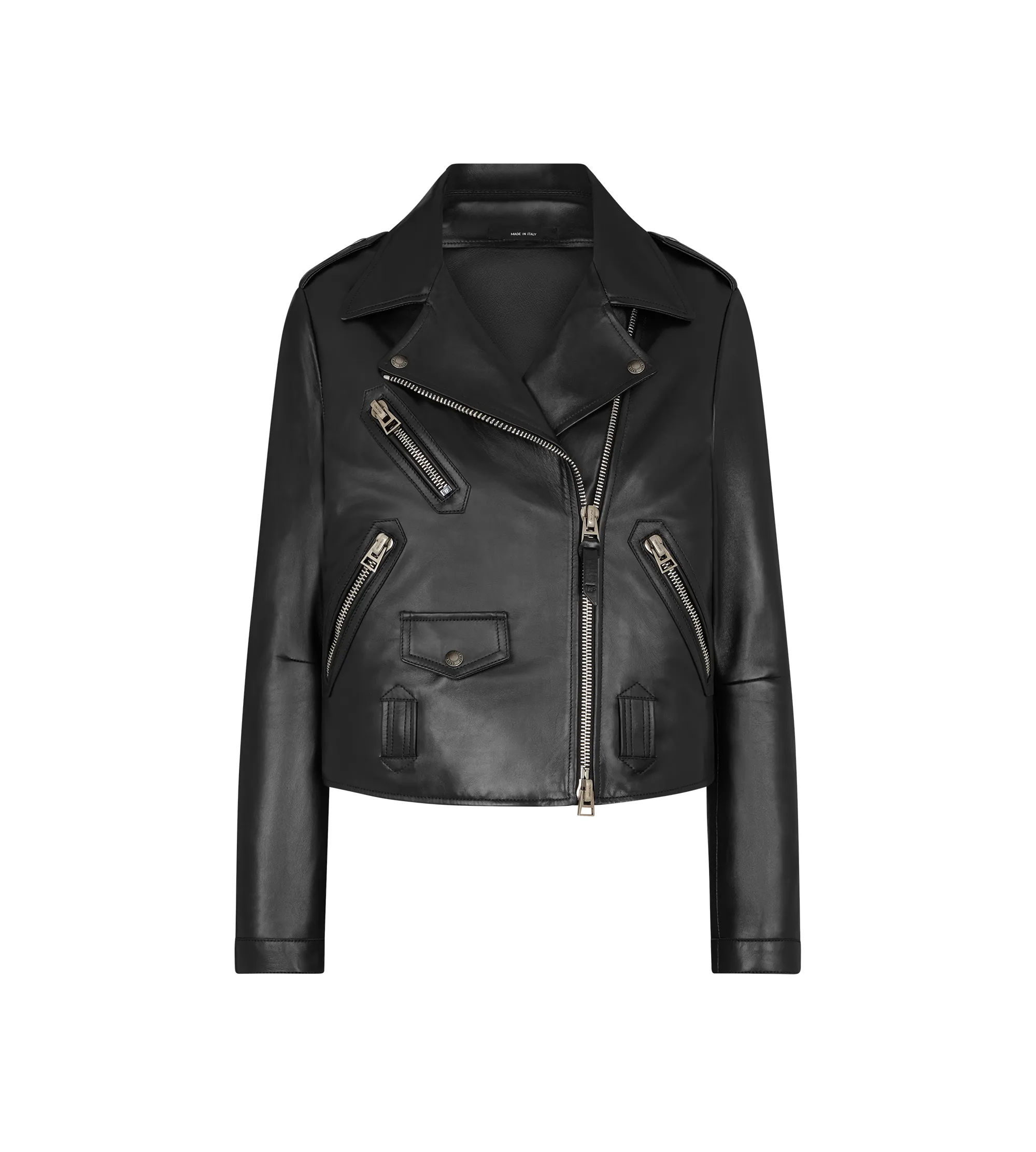 ASYMMETRIC LEATHER BIKER JACKET