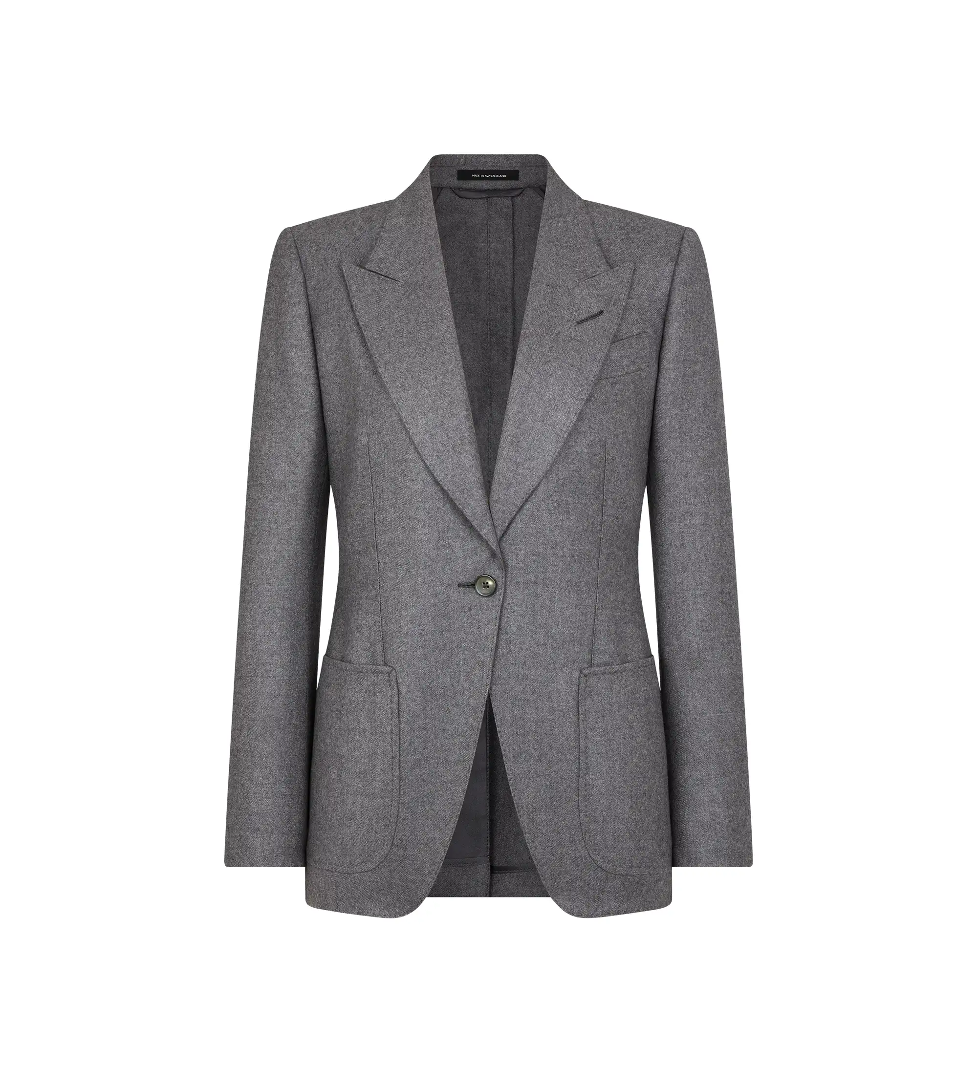 SINGLE BREASTED PEAK LAPEL CASHMERE JACKET