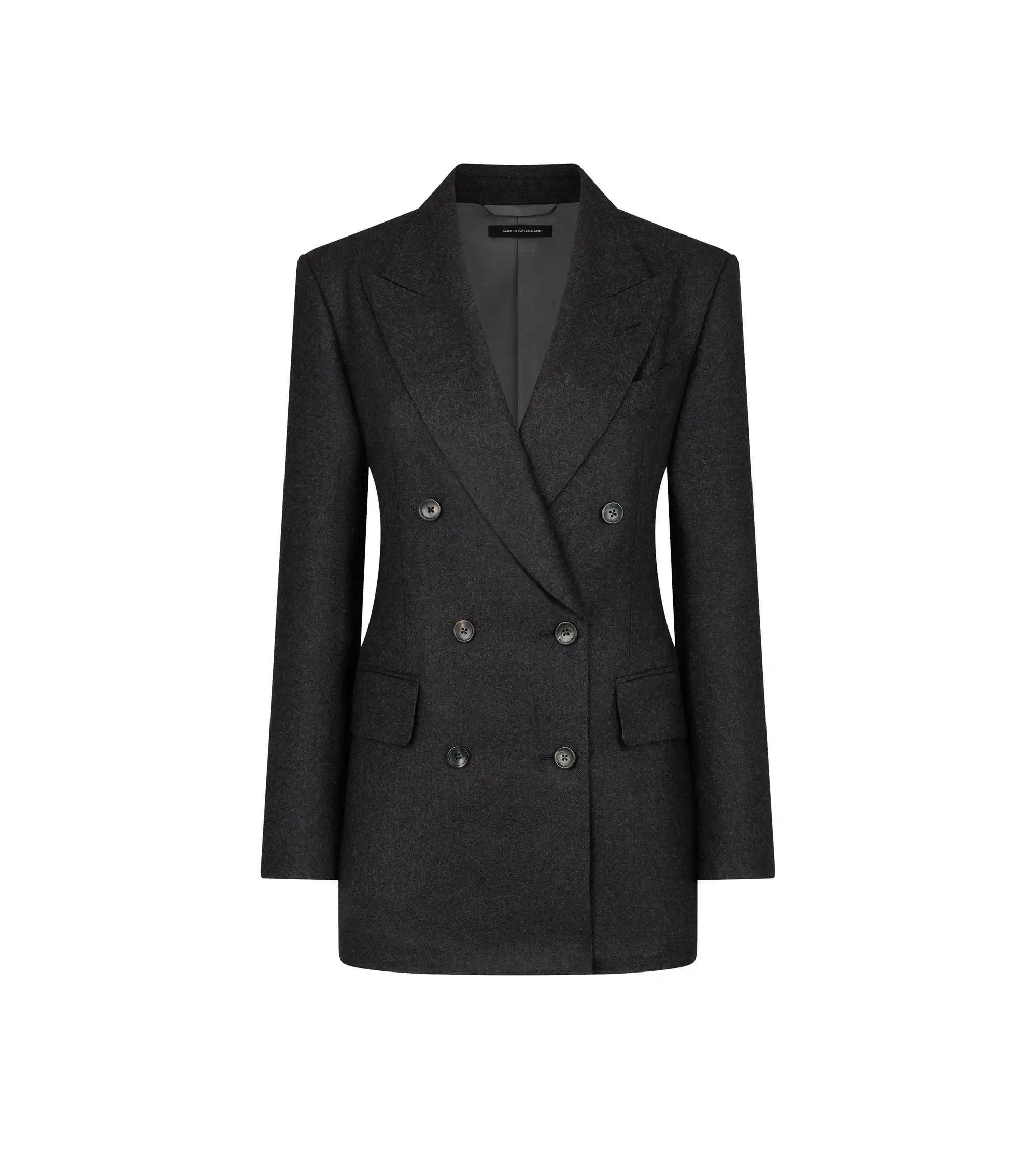 DOUBLE BREASTED PEAK LAPEL CASHMERE JACKET