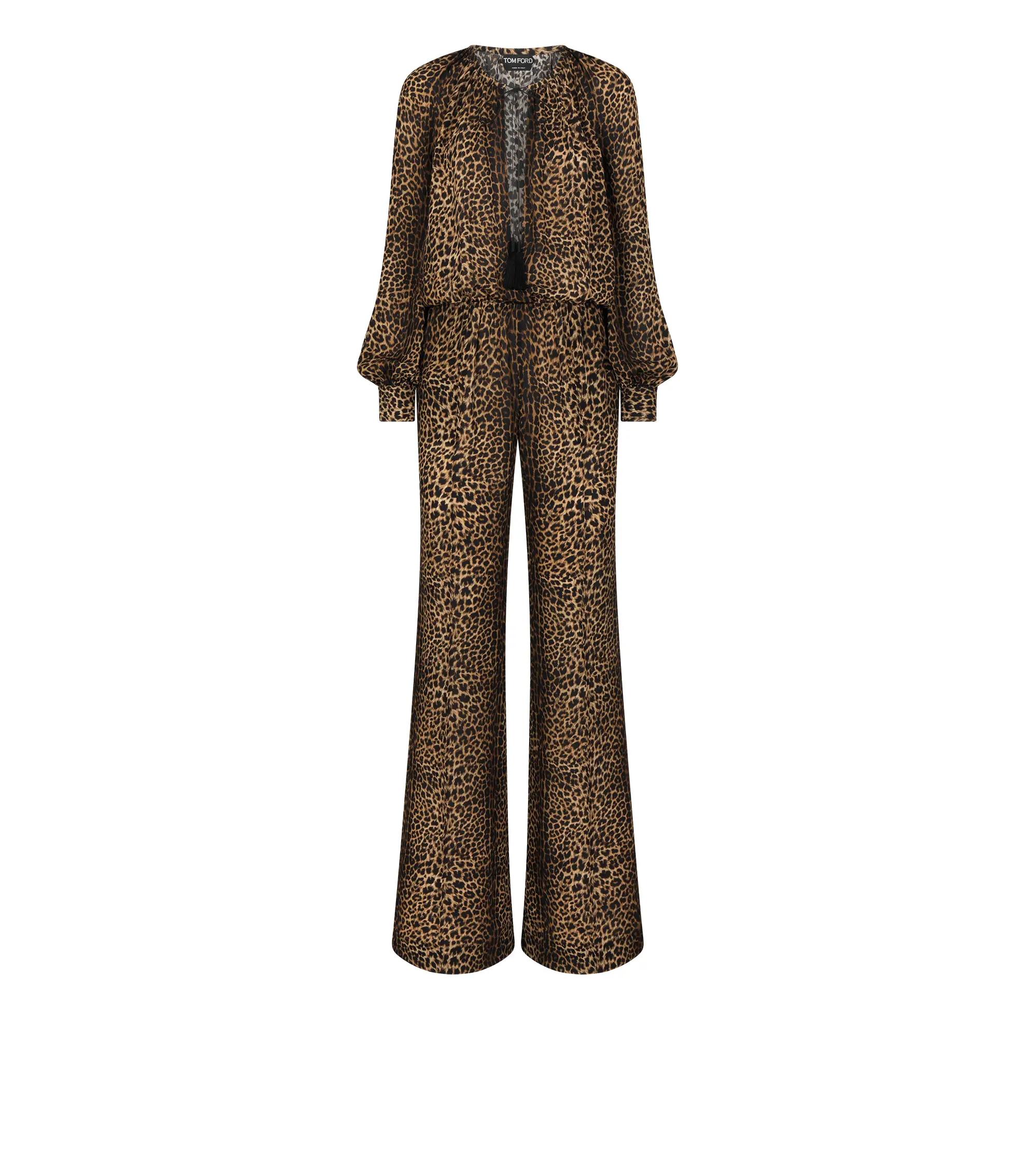 LONG SLEEVE GATHERED JUMPSUIT