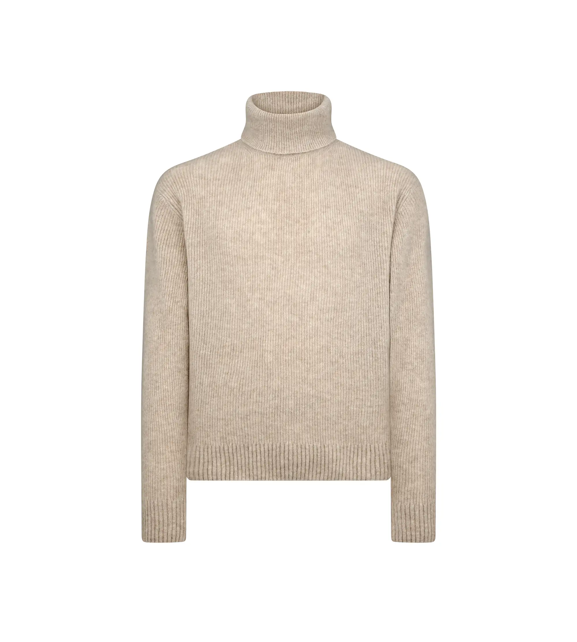 BRUSHED CASHMERE SILK ROLL NECK