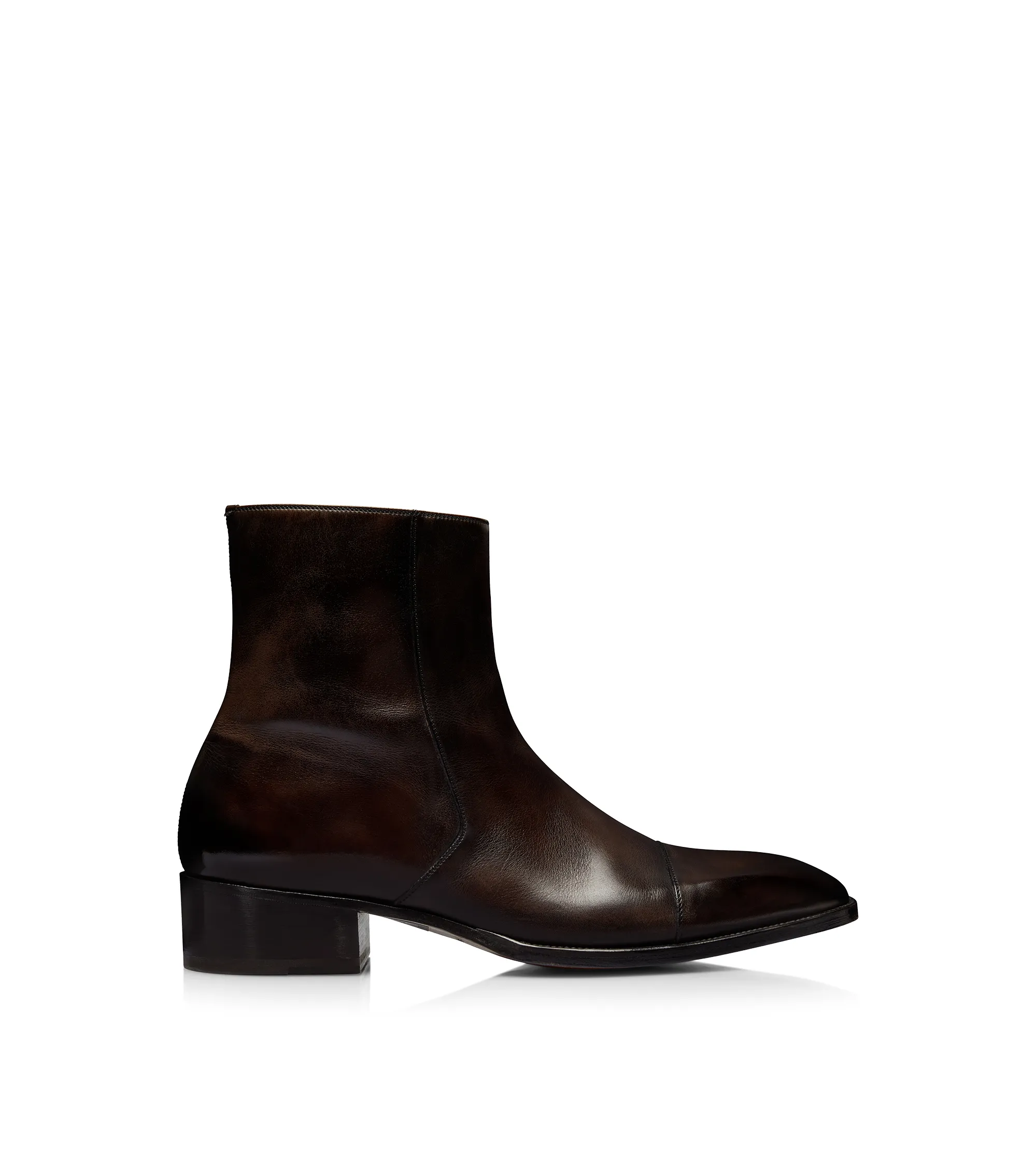 BURNISHED LEATHER HAINAUT ZIP BOOT