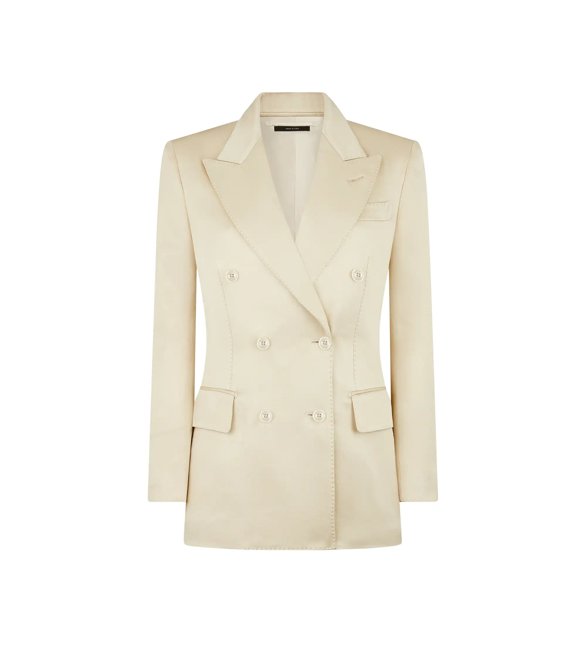SILK AND WOOL TWILL "WALLIS" DOUBLE BREASTED JACKET