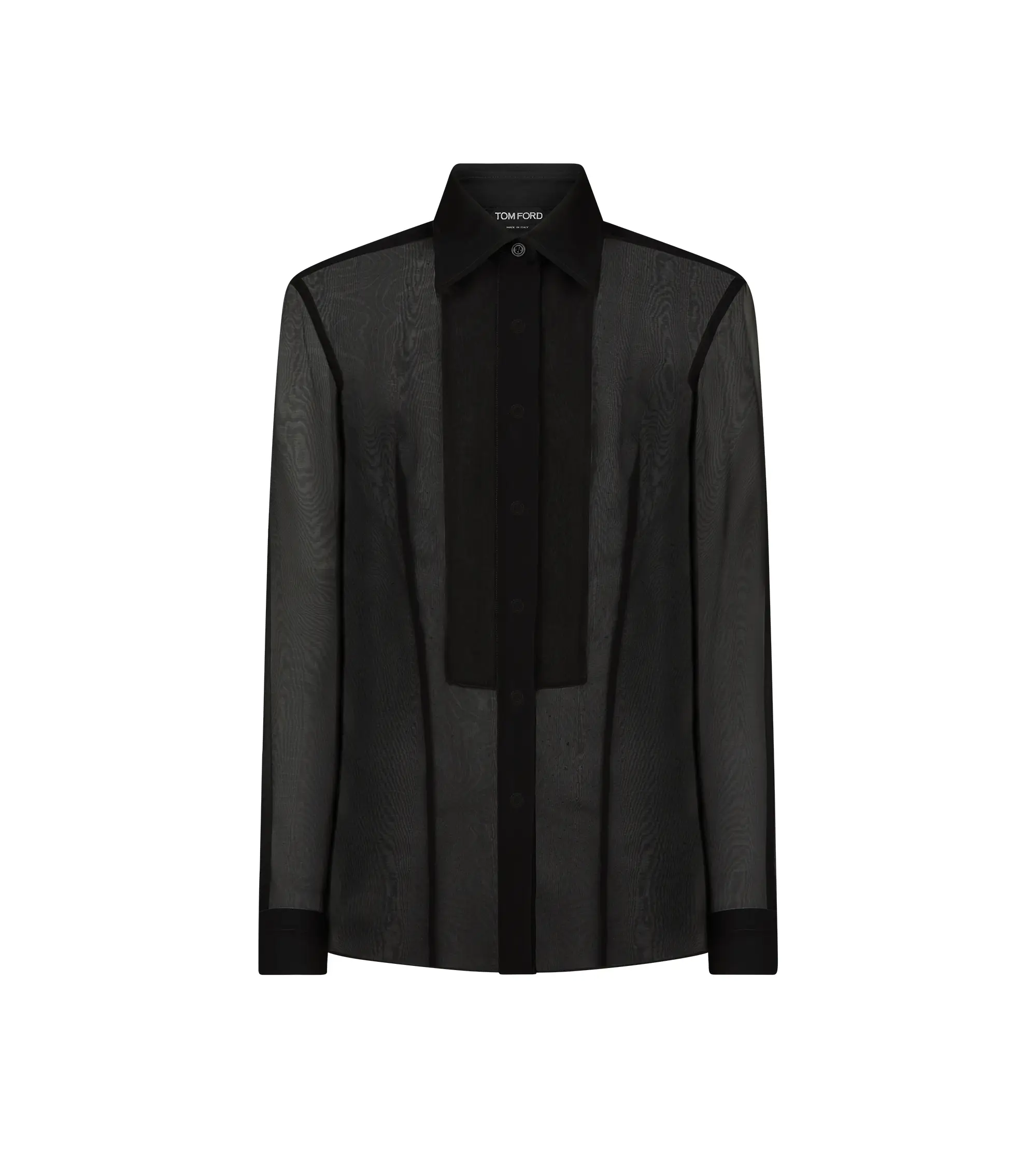 SILK CHIFFON SHIRT WITH PLASTRON