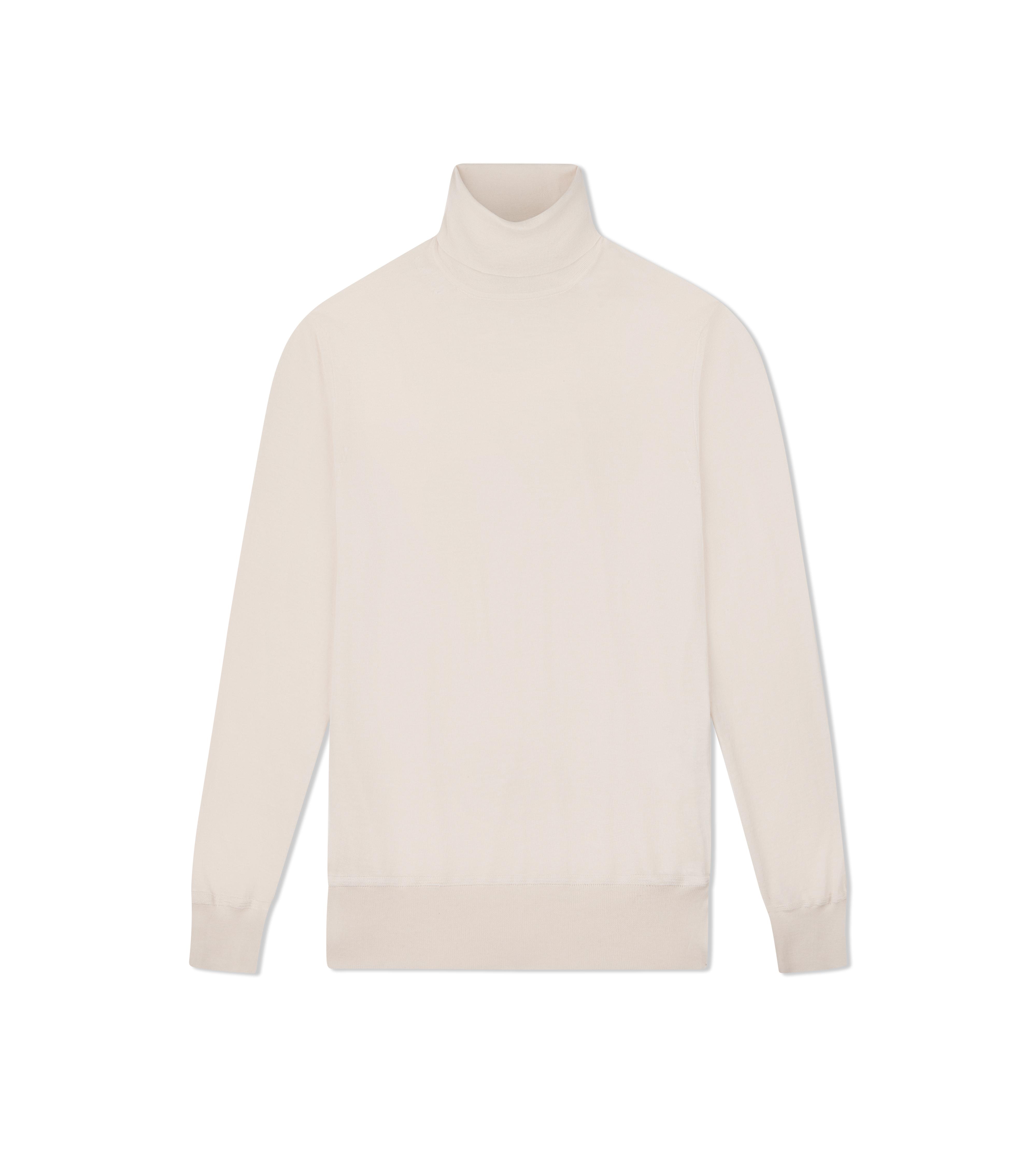 FINE GAUGE CASHMERE SILK ROLL NECK