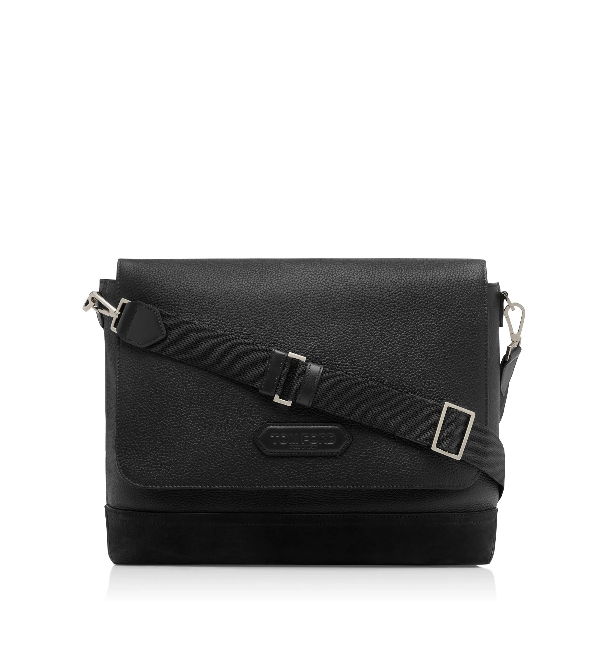 LEATHER AND SUEDE CHIC SPORT FLAP MESSENGER