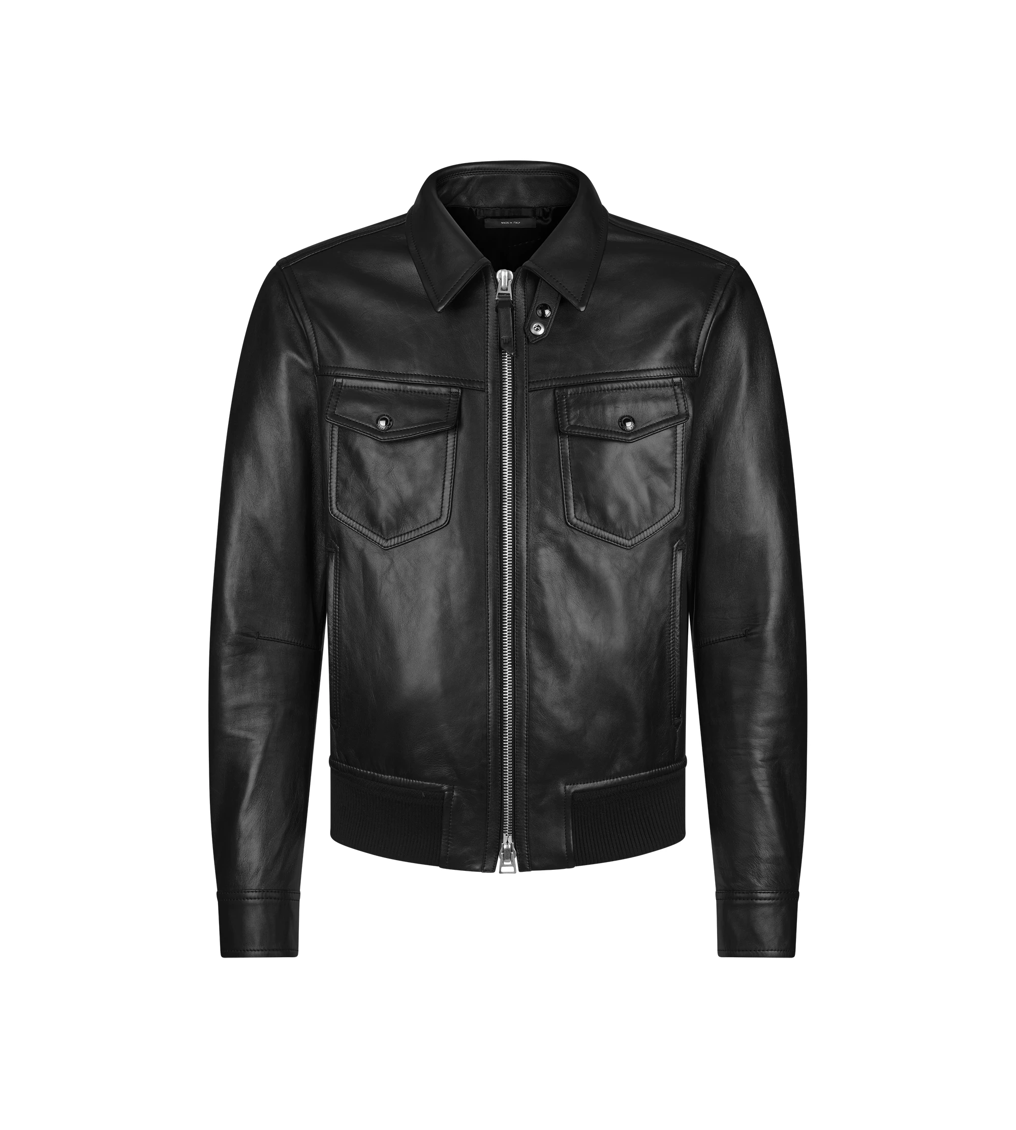 NAPPA GRAIN LEATHER COLLAR BLOUSON