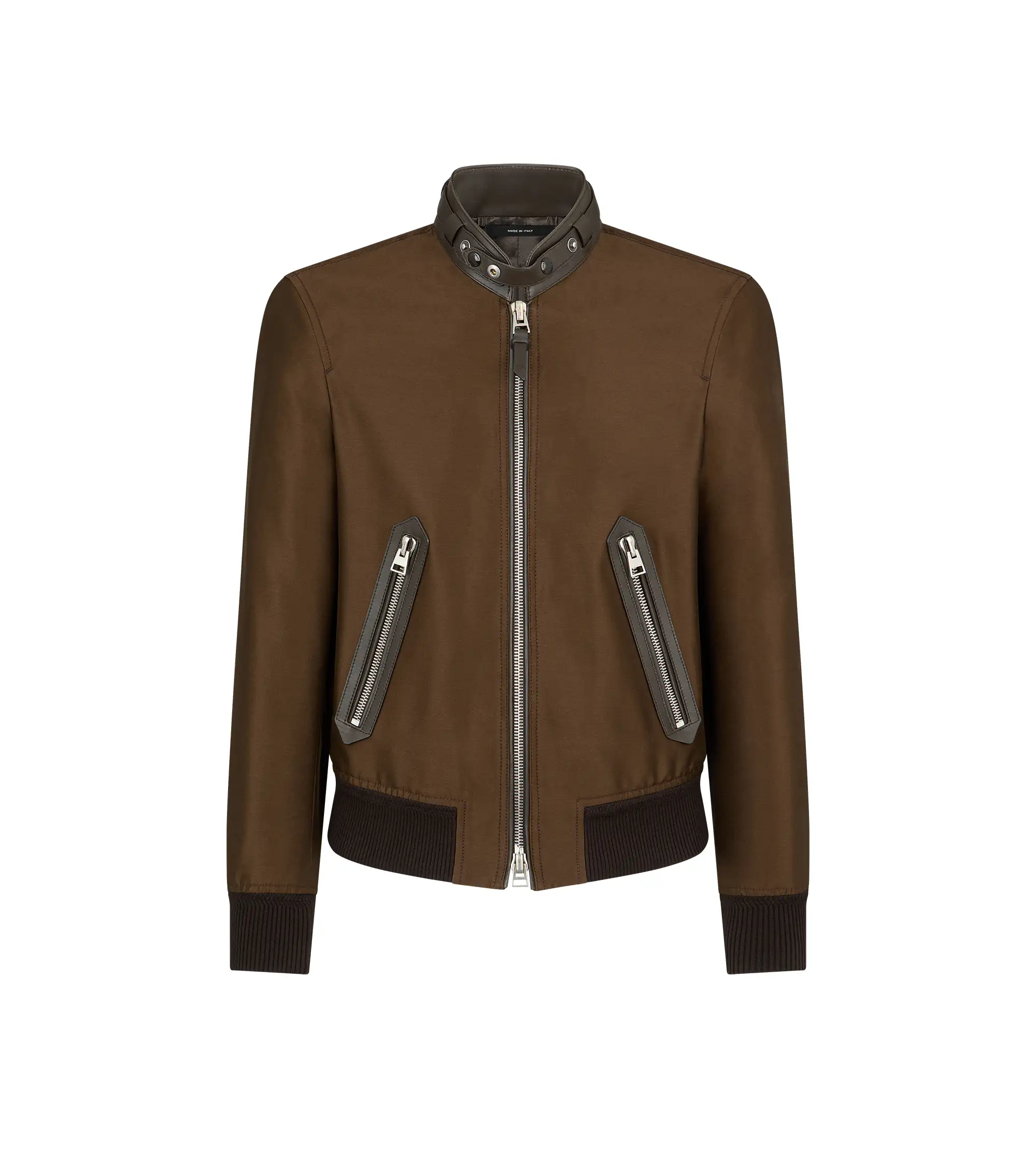 WOOL SILK FAILLE BIKER JACKET