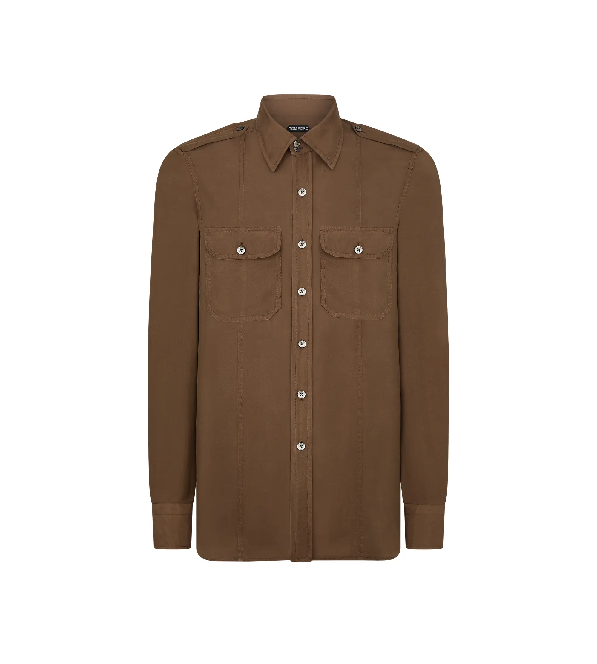 WASHED TWILL MILITARY SHIRT