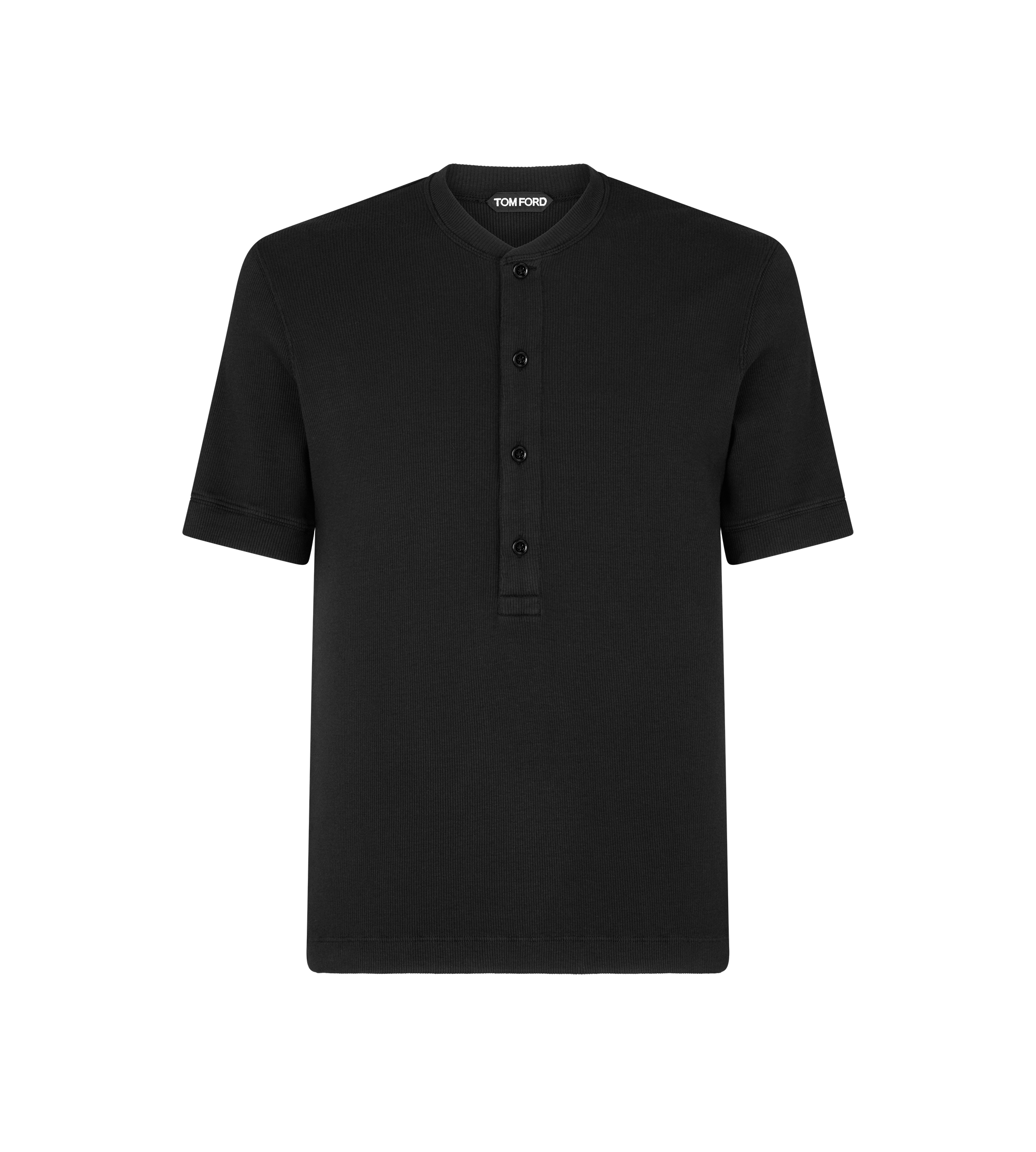 SHORT SLEEVE COTTON MODAL RIB HENLEY