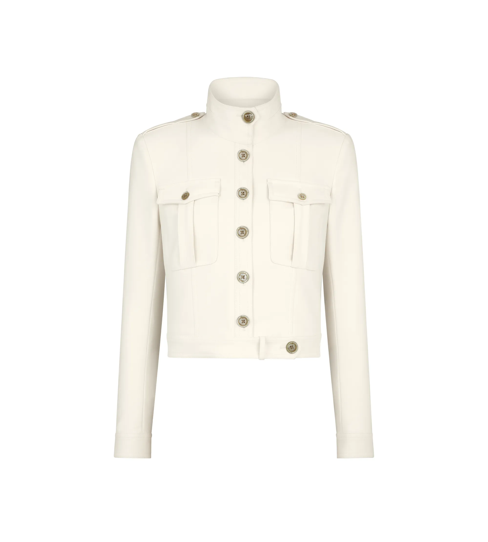 STAND COLLAR CROPPED SAFARI JACKET