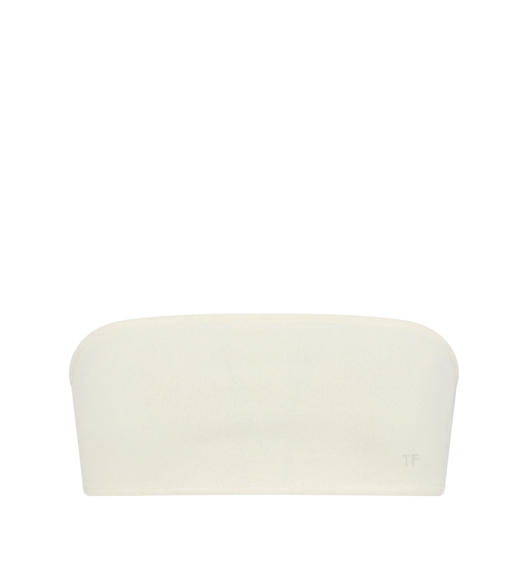 STRAPLESS BANDEAU WITH TONAL TF EMBROIDERED LOGO