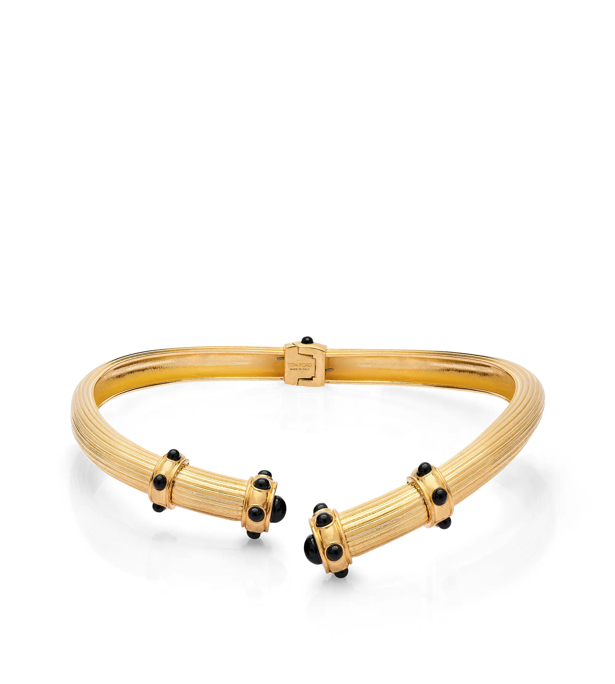 BRASS AND CRYSTAL CABOCHONS CHOKER