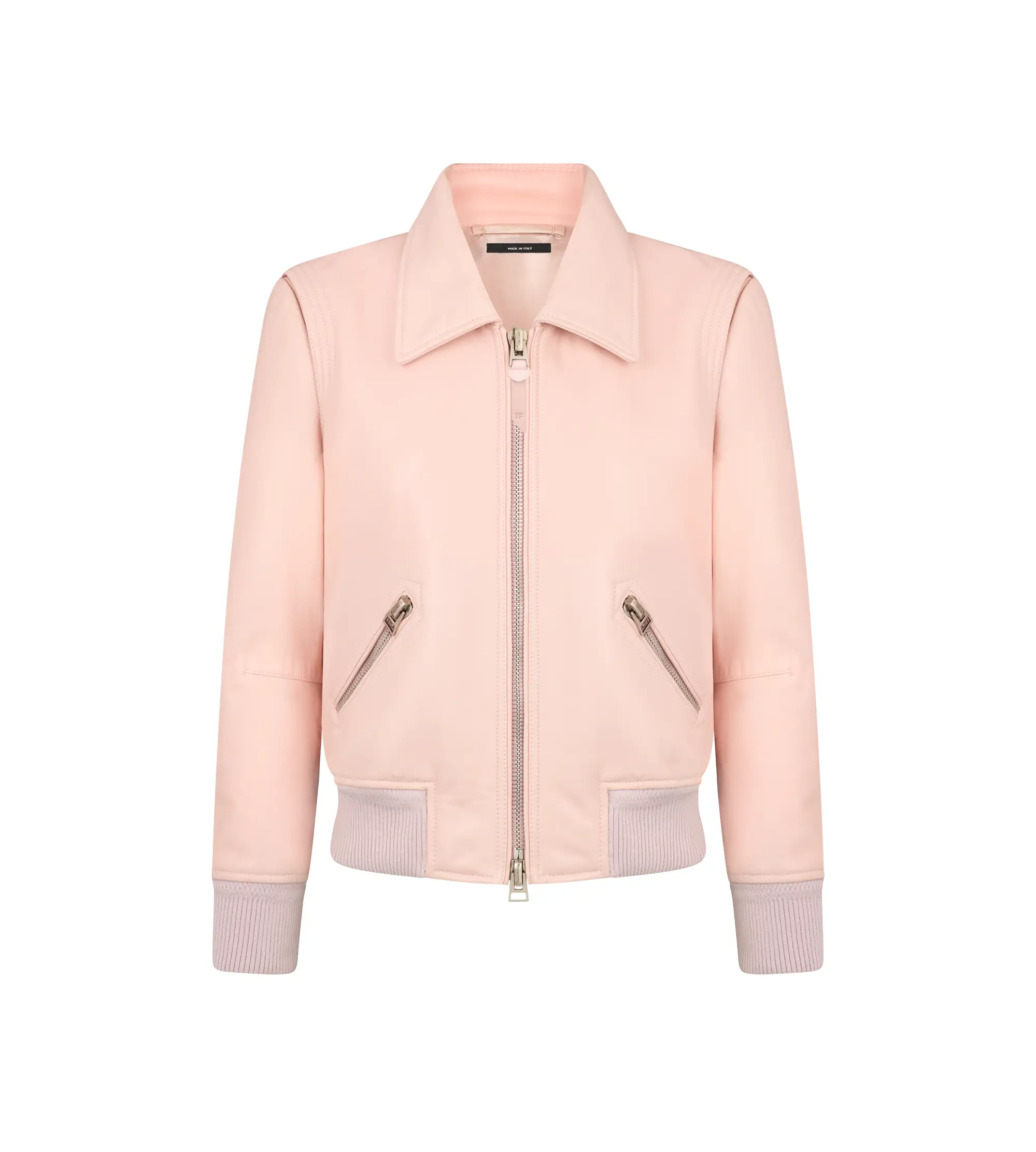 COLLARED LEATHER BLOUSON